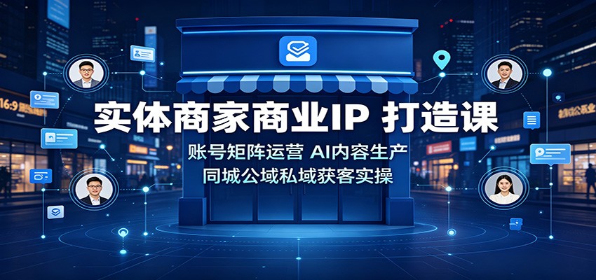 实体商家商业IP打造课：账号矩阵运营，AI内容生产，同城公域私域获客实操祝你网--专注互联网创业.信息差副业研究拒绝割韭菜祝你网