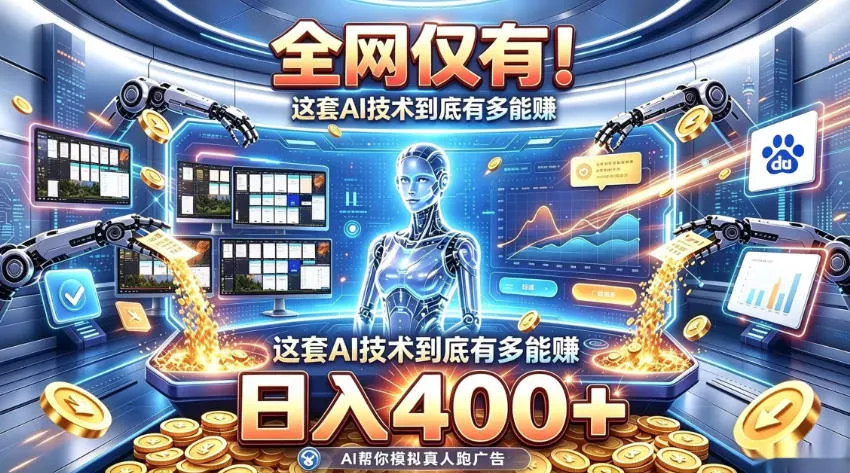 0b92c9160bdb75ad86c9ae4bb9f0bb08.webp 全网仅有!这套AI技术到底有多能賺,日入400+,无需人工干预,实现真正被动变现【揭秘】
