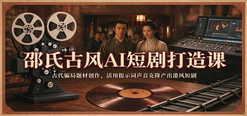 0bc9ec43c521c17e1a436b52c81b8780.jpeg 邵氏古风AI短剧打造课:古代骗局题材创作,活用提示词声音克隆产出港风短剧