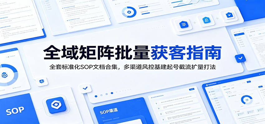 全域矩阵批量获客指南：全套标准化SOP文档合集，多渠道风控基建起号截流扩量打法祝你网--专注互联网创业.信息差副业研究拒绝割韭菜祝你网