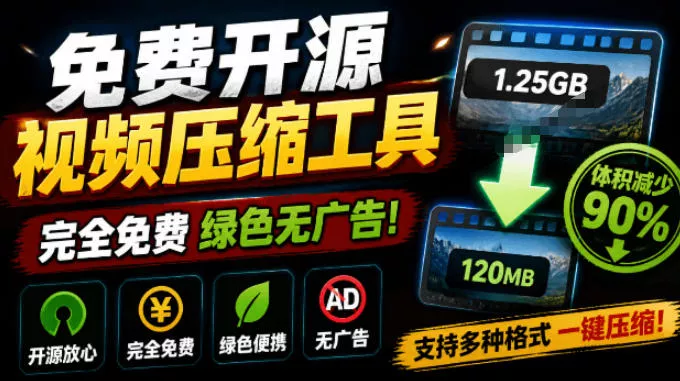 0cd52999aaed55dc31326090c608c593.webp Github开源视频压缩瘦身工具,轻松压缩90%,并保持画质清晰,完全免费绿色无广告!VideoSlim