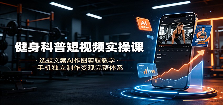 0e14cf801e2d793fd0791bc6fd674862.jpeg 健身科普短视频实操课:选题文案AI作图剪辑教学,手机独立制作变现完整体系