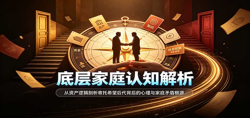底层家庭认知解析:从资产逻辑剖析寄托希望后代背后的心理与家庭矛盾根源祝你网--专注互联网创业.信息差副业研究拒绝割韭菜祝你网