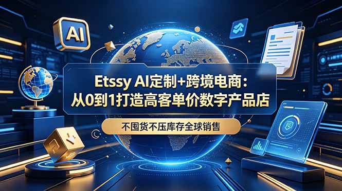 (18974期)Etsy AI定制+跨境电商:从0到1打造高客单价数字产品店,不囤货不压库存全球销售祝你网--专注互联网创业.信息差副业研究拒绝割韭菜祝你网