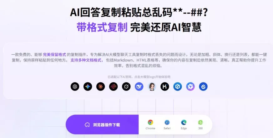 0ec5029496afdc708321a7af6b0250d9.webp 你的AI回答内容复制格式总乱码?完美一键保留原格式复制,办公宝藏浏览器插件Copy With Format