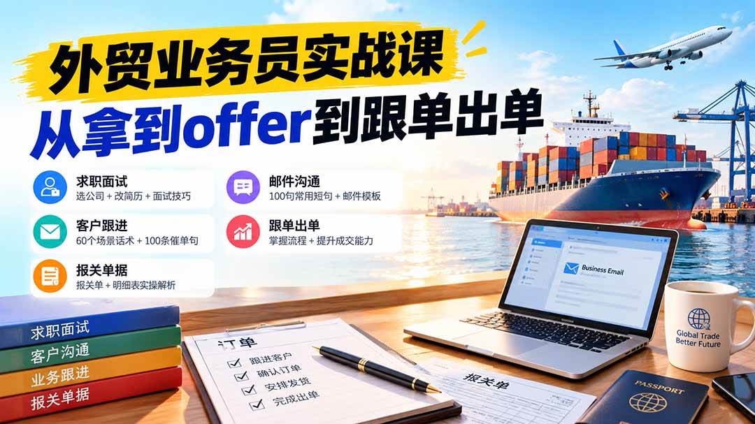 0edc1401c1dcc2d978f15bad7cc93fa2.jpeg (20963期)外贸业务员从求职到出单实战课:教你筛选优质公司、优化简历、应对面试、客户跟进催单及出口报关操作篇