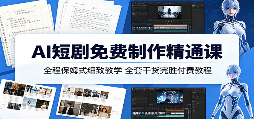 10ab2f041345a3265345228360f272e3.jpeg AI短剧免费制作精通课:全程保姆式细致教学,全套干货完胜付费教程