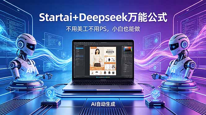AI自动做电商详情页：Startai+Deepseek万能公式，不用美工不用PS，小白也能做祝你网--专注互联网创业.信息差副业研究拒绝割韭菜祝你网