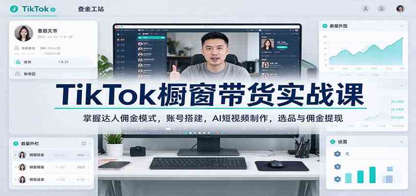 111a5a953ac6053d91376d466670c96b.jpeg TikTok橱窗带货实战课:掌握达人佣金模式,账号搭建,AI短视频制作,选品与佣金提现
