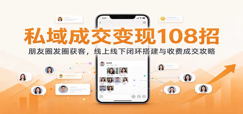11b78da7a31e548544057574288a6347.jpeg 私域成交变现108招:朋友圈发圈获客,线上线下闭环搭建与收费成交攻略
