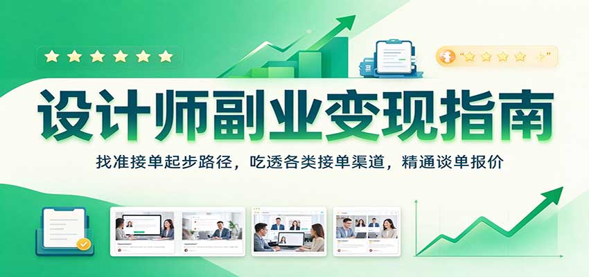 设计师副业变现指南:找准接单起步路径,吃透各类接单渠道,精通谈单报价祝你网--专注互联网创业.信息差副业研究拒绝割韭菜祝你网