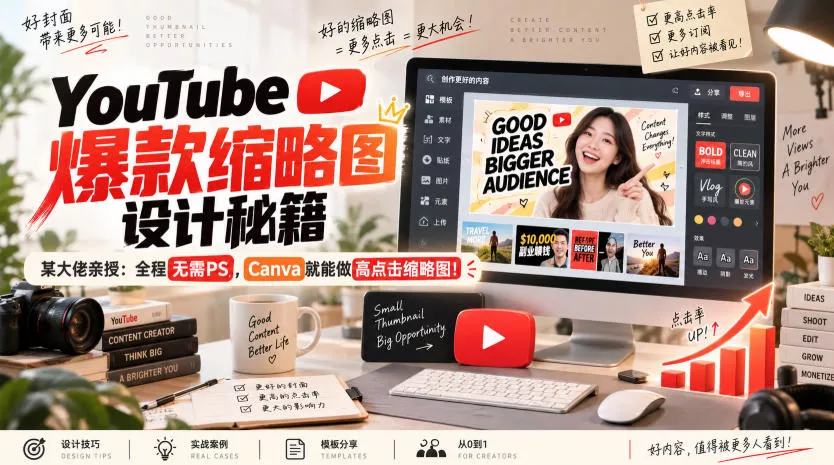 14f86b2972623363f3874dc12a549940.webp YouTube爆款缩略图设计秘籍,某油管大佬(610万订阅者)亲授,全程无需PS,Canva就能做高点击缩略图!【原创双语字幕】
