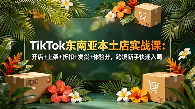 TikTok东南亚本土店实战课:开店+上架+折扣+发货+体验分,跨境新手快速入局祝你网--专注互联网创业.信息差副业研究拒绝割韭菜祝你网