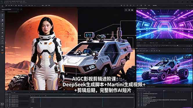 （18475期）AIGC影视剪辑进阶课：DeepSeek生成脚本+Martini生成视频+剪辑后期，完整制作AI短片祝你网--专注互联网创业.信息差副业研究拒绝割韭菜祝你网