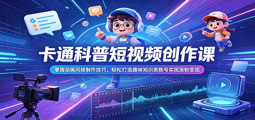 17c4faf4a819a7e85e7733696de839c0.jpeg 卡通科普短视频创作课:掌握动画风格制作技巧,轻松打造趣味知识类账号实现涨粉变现