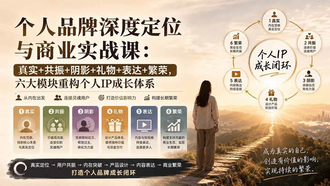 17f3c282744c741652994949ae4a9366.jpeg (20140期)个人品牌深度定位与商业实战课:真实+共振+阴影+礼物+表达+繁荣,六大模块重构个人IP成长体系