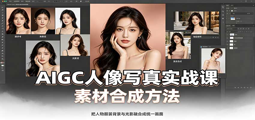 AIGC人像写真实战课：软件平台部署筹备，素材合成方法，多题材写真案例祝你网--专注互联网创业.信息差副业研究拒绝割韭菜祝你网
