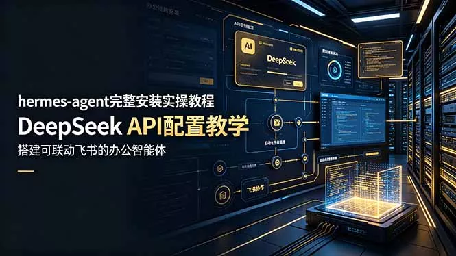 hermes-agent完整安装实操教程,DeepSeek API配置教学,搭建可联动飞书的办公智能体祝你网--专注互联网创业.信息差副业研究拒绝割韭菜祝你网