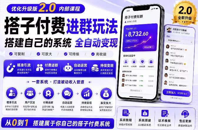 19e7a1dc18cd965386a692b4036f60ff.webp 搭建群系统实战项目玩法,搭建整套付费进群系统,实现全天被动收益
