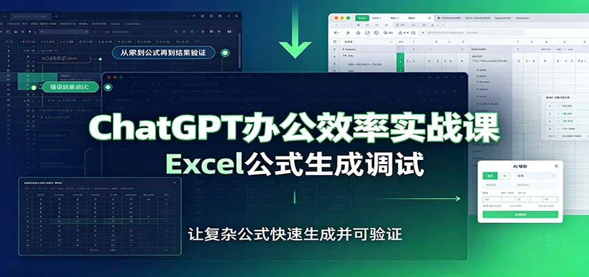 ChatGPT办公效率实战课:提示词技巧,Excel公式生成调试,文档编写教程祝你网--专注互联网创业.信息差副业研究拒绝割韭菜祝你网