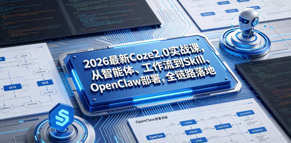 2026最新Coze2.0实战课，从智能体、工作流到Skill、OpenClaw部署，全链路落地祝你网--专注互联网创业.信息差副业研究拒绝割韭菜祝你网