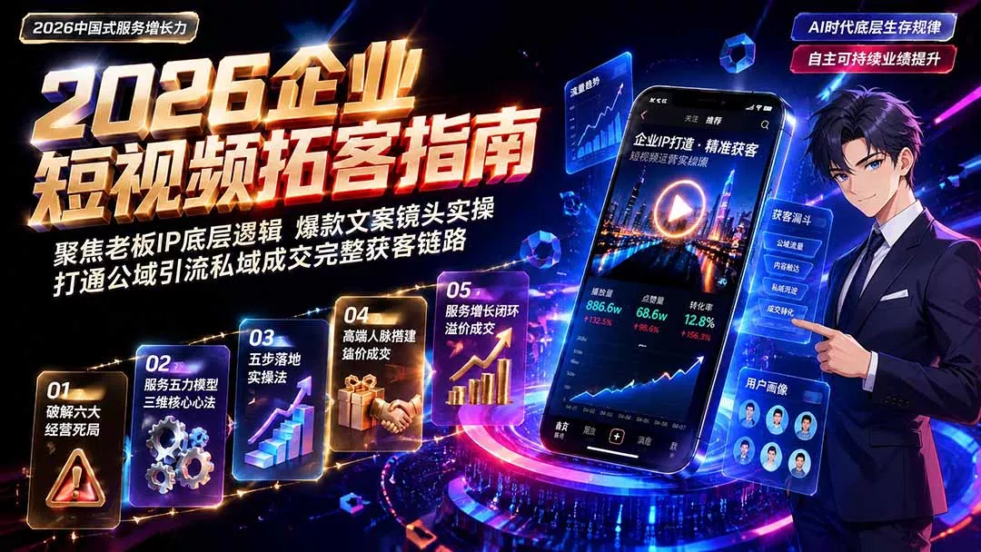 2026AI时代服务增长力实战课-无水印|五力模型三维心法教学,破解门店客源流失低价内卷实现长效业绩增长祝你网--专注互联网创业.信息差副业研究拒绝割韭菜祝你网