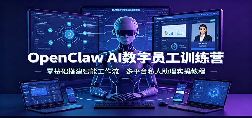 OpenClaw AI数字员工训练营:零基础搭建智能工作流,多平台私人助理实操教程祝你网--专注互联网创业.信息差副业研究拒绝割韭菜祝你网