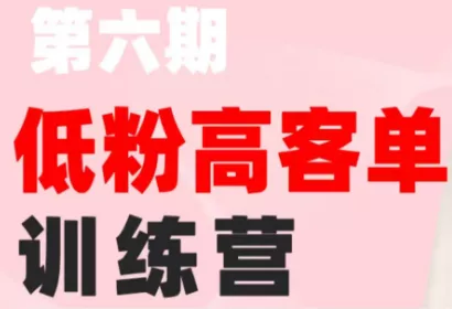 珠丽Julie·小红书低粉高客单训练营(第六期)祝你网--专注互联网创业.信息差副业研究拒绝割韭菜祝你网
