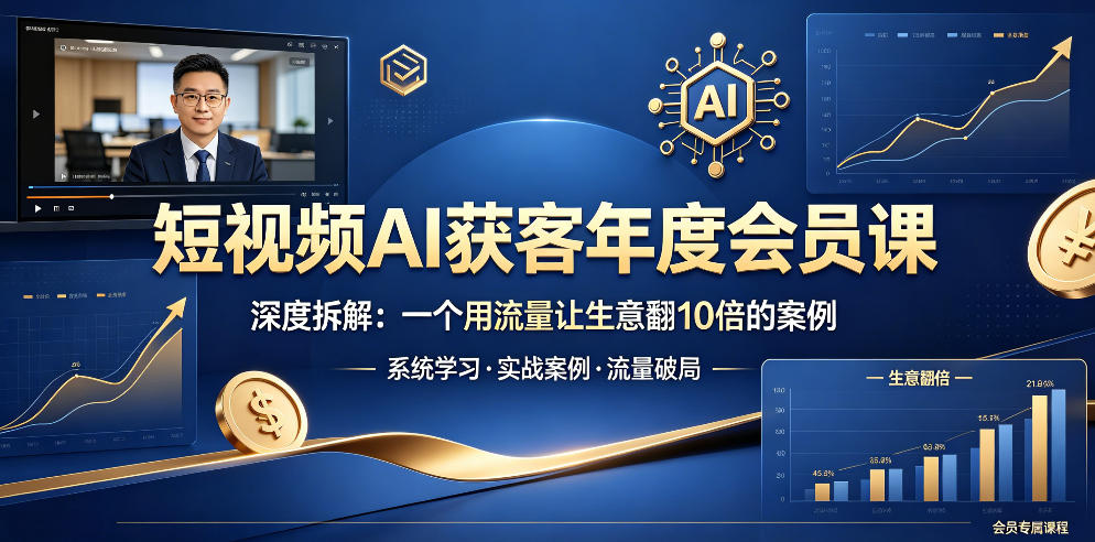 1d6356550724f2034b69e76dbc4c8f94.jpeg 短视频AI获客年度会员课,深度拆解,一个用流量让生意翻10倍的案例