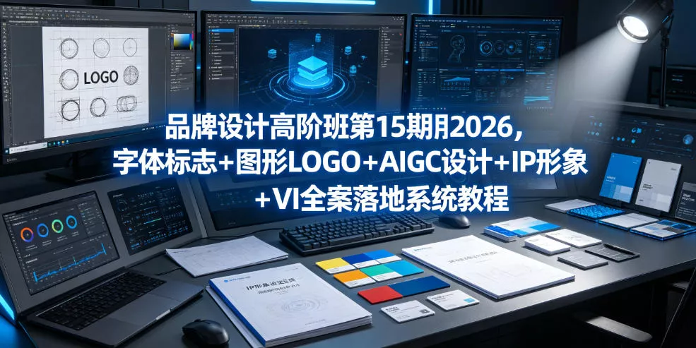品牌设计高阶班第15期2026,字体标志+图形LOGO+AIGC设计+IP形象+VI全案落地系统教程祝你网--专注互联网创业.信息差副业研究拒绝割韭菜祝你网