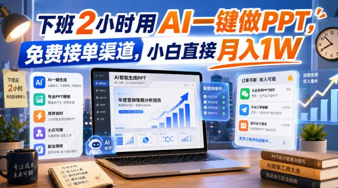 1dc18e6e7fddae4de4e229c55831f4e9.webp 下班2小时用AI一键做PPT,免费接单渠道,小白直接月入1W【揭秘】