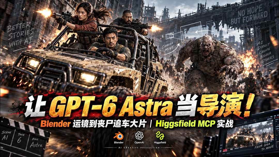 1e5792a169e8fc9f45f7f9072c3c7771.jpeg (20762期)【无水印】让 GPT-6 Astra 当导演!Blender 运镜到丧尸追车大片|Higgsfield MCP 实战
