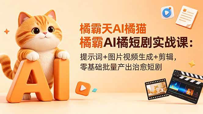 1eabc2d29ceff565319e7e2065224b2e.jpeg (18542期)橘霸天AI橘猫短剧实战课:提示词+图片视频生成+剪辑,零基础批量产出治愈短剧