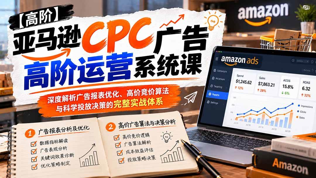 1f5c187c5dc52758a52064e85191ebec.jpeg (20950期)亚马逊CPC广告高阶运营系统课:深度解析广告报表优化、高价竞价算法与科学投放决策的完整实战体系