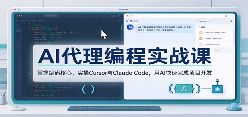 207c95946aa0f2614f50721898054dad.jpeg AI代理编程实战课:掌握编码核心,实操Cursor与Claude Code,用AI快速完成项目开发