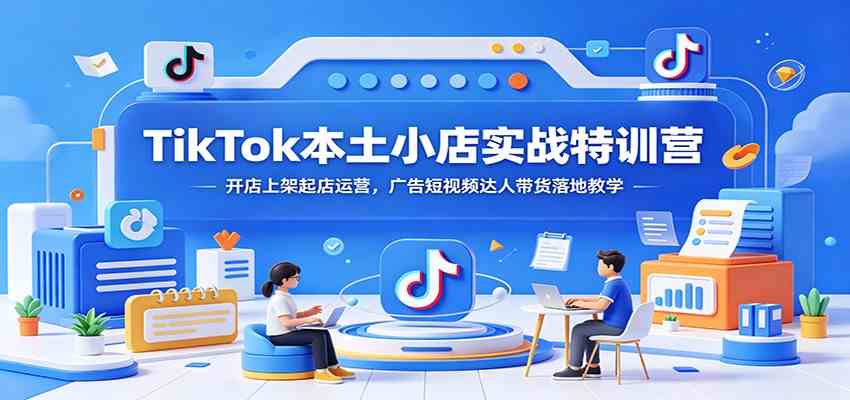 TikTok本土小店实战特训营：开店上架起店运营，广告短视频达人带货落地教学祝你网--专注互联网创业.信息差副业研究拒绝割韭菜祝你网