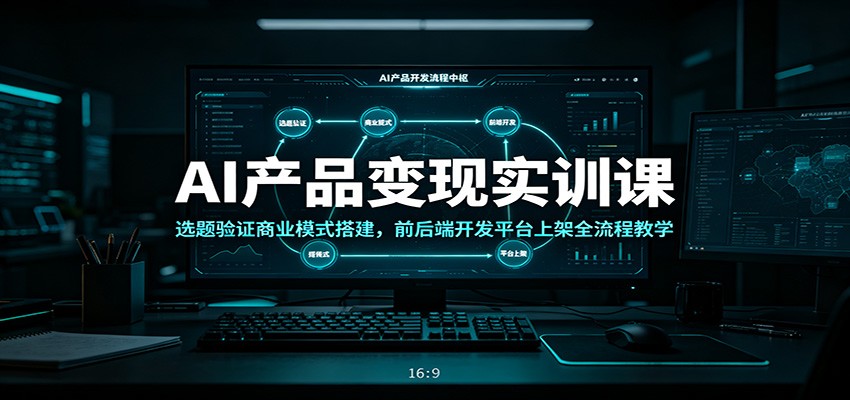 AI产品变现实训课:选题验证商业模式搭建,前后端开发平台上架全流程教学祝你网--专注互联网创业.信息差副业研究拒绝割韭菜祝你网