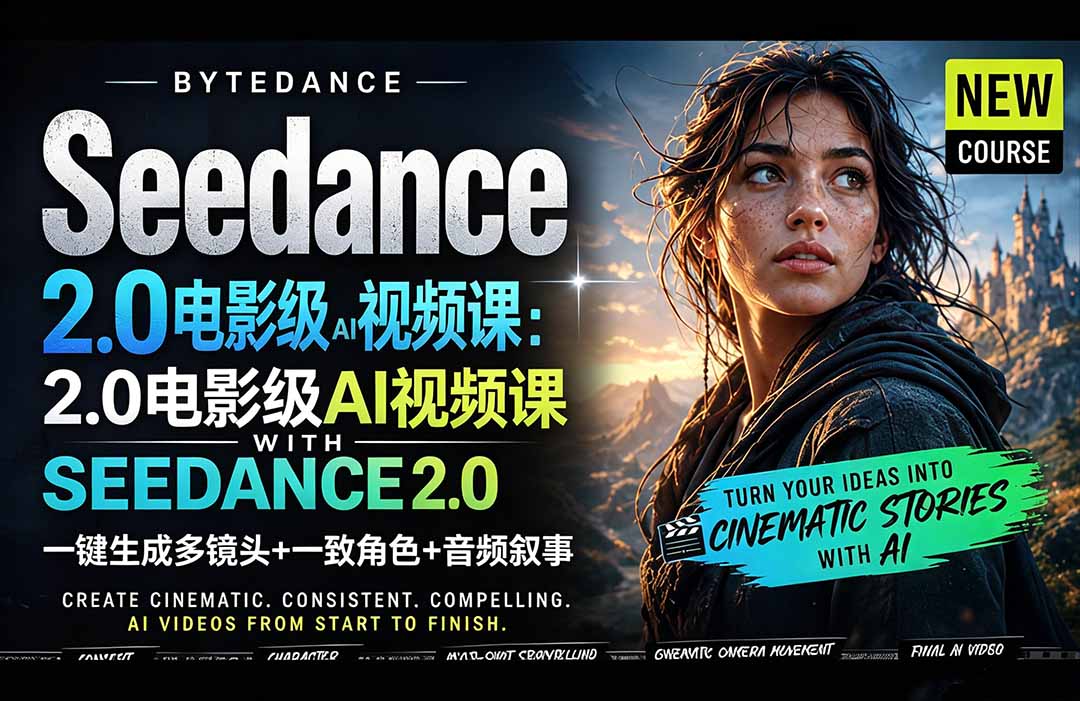 240f57e98448ec48e949d620d607e60e.jpeg Seedance 2.0电影级AI视频课:一键生成多镜头+一致角色+音频叙事