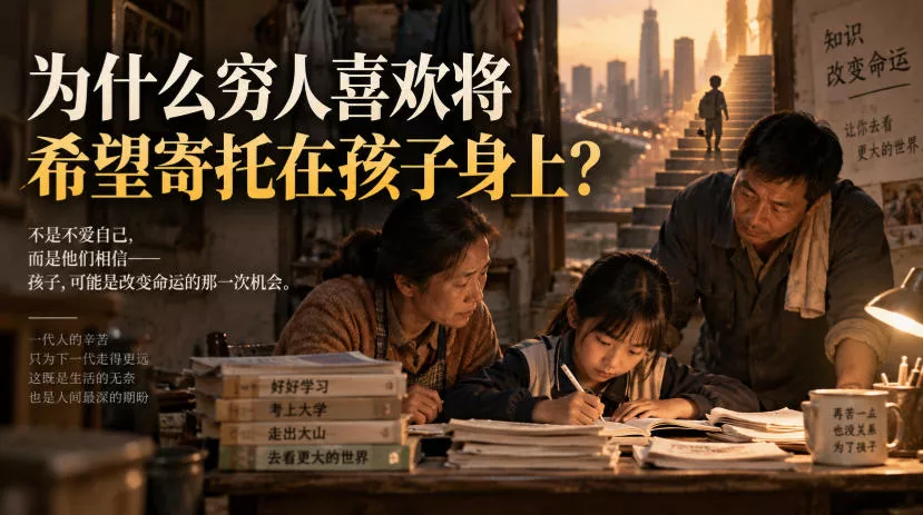 24464ebf7ec928d270514464493fbddd.webp 某社群精品文章:为什么穷人喜欢将希望寄托在孩子身上?