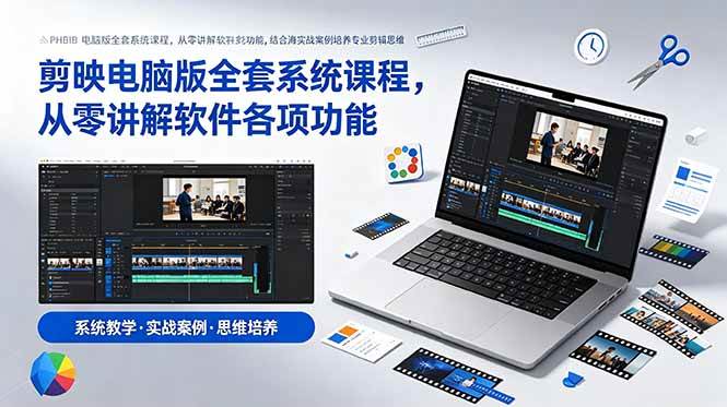 2691ec2729fc2724228b0e6460da55c3.jpeg (18926期)剪映电脑版全套系统课程,从零讲解软件各项功能,结合海量实战案例培养专业剪辑思维