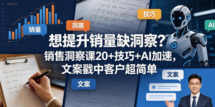 想提升销量缺洞察？销售洞察课20+技巧+AI加速，文案戳中客户超简单【原创双语字幕】祝你网--专注互联网创业.信息差副业研究拒绝割韭菜祝你网