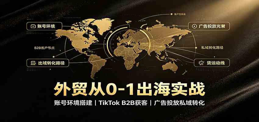 外贸从0-1出海实战：账号环境搭建，TikTok B2B获客，广告投放私域转化祝你网--专注互联网创业.信息差副业研究拒绝割韭菜祝你网