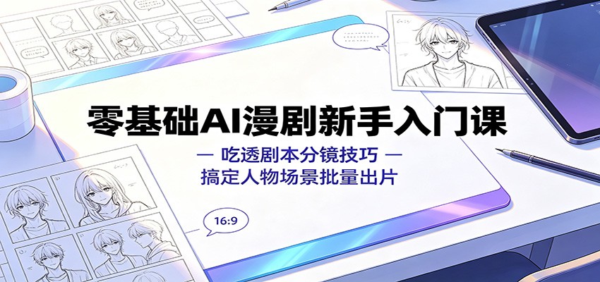 28e8b4788aadd215025c9cb75240b7de.jpeg 零基础AI漫剧新手入门课:吃透剧本分镜技巧,搞定人物场景批量出片