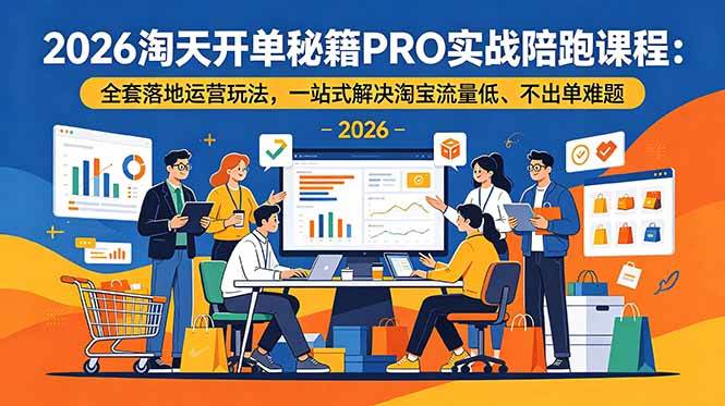 （19579期）2026淘天开单秘籍PRO实战陪跑课程-更新：全套落地运营玩法，一站式解决淘宝流量低、不出单难题祝你网--专注互联网创业.信息差副业研究拒绝割韭菜祝你网