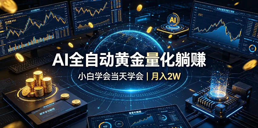 AI全自动黄金量化躺賺:小白学会当天学会,月入2W!【揭秘】祝你网--专注互联网创业.信息差副业研究拒绝割韭菜祝你网