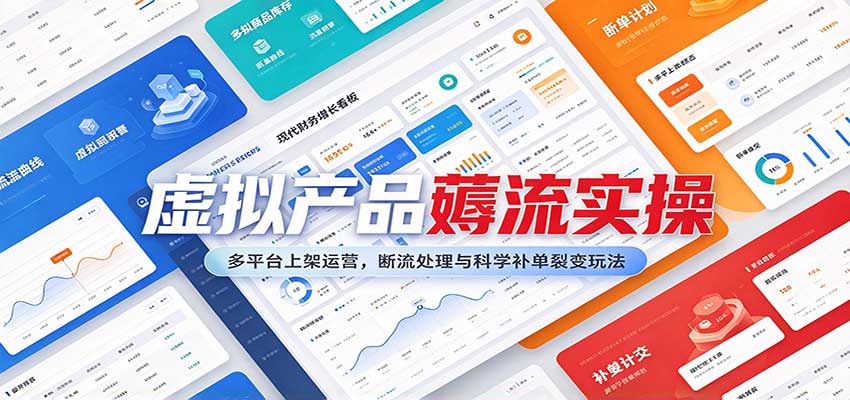 虚拟产品薅流实操:多平台上架运营,断流处理与科学补单裂变玩法祝你网--专注互联网创业.信息差副业研究拒绝割韭菜祝你网