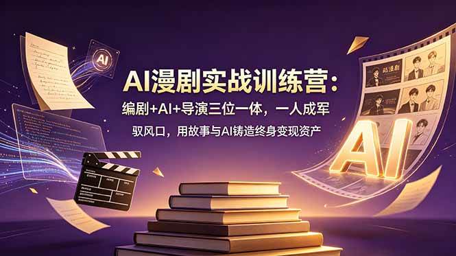 (19032期)AI漫剧实战训练营:编剧+AI+导演三位一体,一人成军 驭风口,用故事与AI铸造终身变现资产祝你网--专注互联网创业.信息差副业研究拒绝割韭菜祝你网