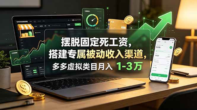 (19166期)摆脱固定死工资,搭建专属被动收入渠道,多多虚拟类目月入 1-3 万祝你网--专注互联网创业.信息差副业研究拒绝割韭菜祝你网