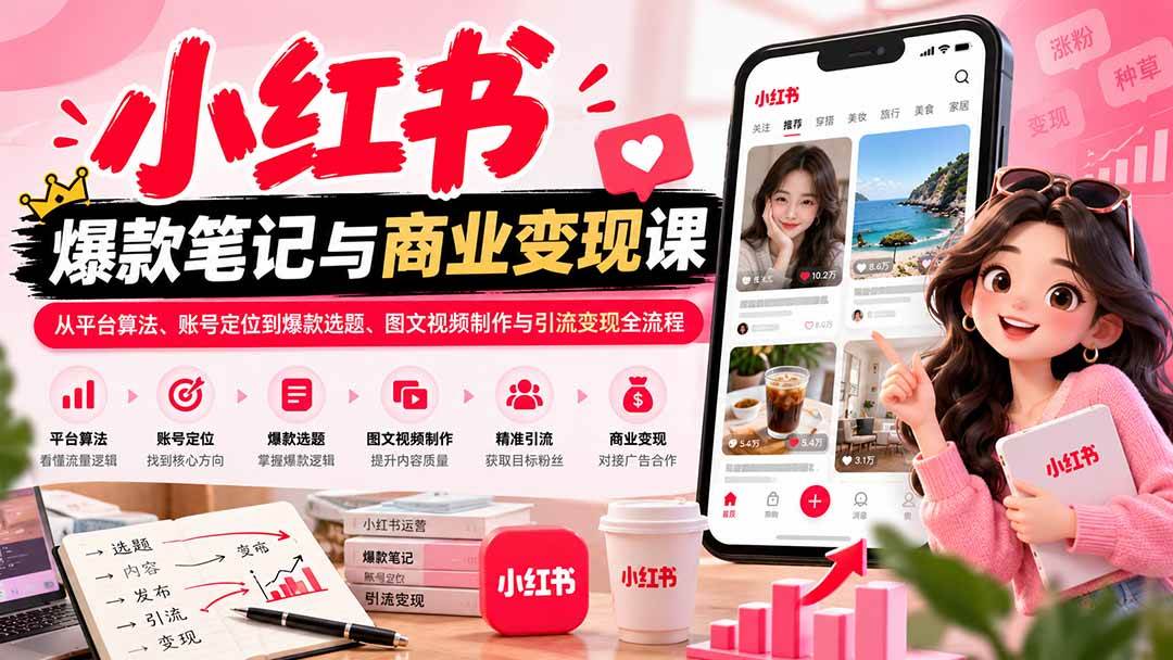 2cca453b1264d61763c0ba0fbb6d2521.jpeg (20709期)2026小红书爆款笔记与商业变现课:从平台算法、账号定位到爆款选题、图文视频制作与引流变现全流程