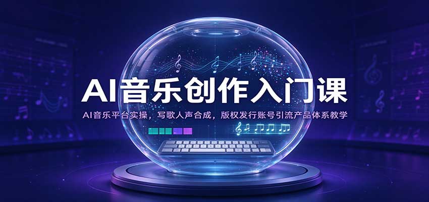 2e80825ecb32f827101da1ec7ff06a82.jpeg AI音乐创作入门课:AI音乐平台实操,写歌人声合成,版权发行账号引流产品体系教学